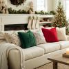 MIULEE Christmas Trees Pillow Covers Set of 2 Decorative Soft Throw Pillows Plush Faux Fur Wool Embroidered Couch Cushion for Holiday Winter Home Decor Chair Sofa Bedroom Living Room,Green 18x18inch(Green)