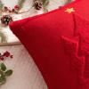 MIULEE Christmas Trees Pillow Covers Set of 2 Decorative Soft Throw Pillows Plush Faux Fur Wool Embroidered Couch Cushion for Holiday Winter Home Decor Chair Sofa Bedroom Living Room,Green 18x18inch(White)