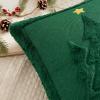 MIULEE Christmas Trees Pillow Covers Set of 2 Decorative Soft Throw Pillows Plush Faux Fur Wool Embroidered Couch Cushion for Holiday Winter Home Decor Chair Sofa Bedroom Living Room,Green 18x18inch(Green)