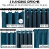 MIULEE Christmas Velvet Curtains 96 Inches Long 2 Panels Set for Bedroom, Pinch Pleat Back Tab Thermal Insulated Living Room Darkening Drapes Pleated Blackout Floor to Ceiling Curtain with Hooks, Red(Peacock Blue)