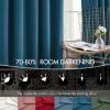 MIULEE Christmas Velvet Curtains 96 Inches Long 2 Panels Set for Bedroom, Pinch Pleat Back Tab Thermal Insulated Living Room Darkening Drapes Pleated Blackout Floor to Ceiling Curtain with Hooks, Red(Peacock Blue)