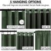 MIULEE Christmas Velvet Curtains 96 Inches Long 2 Panels Set for Bedroom, Pinch Pleat Back Tab Thermal Insulated Living Room Darkening Drapes Pleated Blackout Floor to Ceiling Curtain with Hooks, Red(Olive Green)
