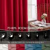 MIULEE Christmas Velvet Curtains 96 Inches Long 2 Panels Set for Bedroom, Pinch Pleat Back Tab Thermal Insulated Living Room Darkening Drapes Pleated Blackout Floor to Ceiling Curtain with Hooks, Red(Red)