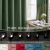 MIULEE Christmas Velvet Curtains 96 Inches Long 2 Panels Set for Bedroom, Pinch Pleat Back Tab Thermal Insulated Living Room Darkening Drapes Pleated Blackout Floor to Ceiling Curtain with Hooks, Red(Olive Green)
