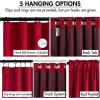 MIULEE Christmas Velvet Curtains 96 Inches Long 2 Panels Set for Bedroom, Pinch Pleat Back Tab Thermal Insulated Living Room Darkening Drapes Pleated Blackout Floor to Ceiling Curtain with Hooks, Red(Red)