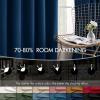 MIULEE Christmas Velvet Curtains 96 Inches Long 2 Panels Set for Bedroom, Pinch Pleat Back Tab Thermal Insulated Living Room Darkening Drapes Pleated Blackout Floor to Ceiling Curtain with Hooks, Red(Navy Blue)