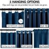 MIULEE Christmas Velvet Curtains 96 Inches Long 2 Panels Set for Bedroom, Pinch Pleat Back Tab Thermal Insulated Living Room Darkening Drapes Pleated Blackout Floor to Ceiling Curtain with Hooks, Red(Navy Blue)