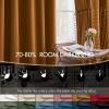MIULEE Christmas Velvet Curtains 96 Inches Long 2 Panels Set for Bedroom, Pinch Pleat Back Tab Thermal Insulated Living Room Darkening Drapes Pleated Blackout Floor to Ceiling Curtain with Hooks, Red(Golden Brown)