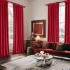 MIULEE Christmas Velvet Curtains 96 Inches Long 2 Panels Set for Bedroom, Pinch Pleat Back Tab Thermal Insulated Living Room Darkening Drapes Pleated Blackout Floor to Ceiling Curtain with Hooks, Red(Red)