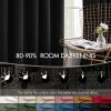 MIULEE Christmas Velvet Curtains 96 Inches Long 2 Panels Set for Bedroom, Pinch Pleat Back Tab Thermal Insulated Living Room Darkening Drapes Pleated Blackout Floor to Ceiling Curtain with Hooks, Red(Black)