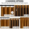 MIULEE Christmas Velvet Curtains 96 Inches Long 2 Panels Set for Bedroom, Pinch Pleat Back Tab Thermal Insulated Living Room Darkening Drapes Pleated Blackout Floor to Ceiling Curtain with Hooks, Red(Golden Brown)