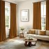 MIULEE Christmas Velvet Curtains 96 Inches Long 2 Panels Set for Bedroom, Pinch Pleat Back Tab Thermal Insulated Living Room Darkening Drapes Pleated Blackout Floor to Ceiling Curtain with Hooks, Red(Golden Brown)