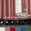 MIULEE Christmas Velvet Curtains 96 Inches Long 2 Panels Set for Bedroom, Pinch Pleat Back Tab Thermal Insulated Living Room Darkening Drapes Pleated Blackout Floor to Ceiling Curtain with Hooks, Red(Dusty Rose)