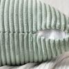 MIULEE Christmas White Corduroy Pillow Covers Pack of 2 Boho Decorative Spliced Throw Pillow Covers Soft Couch Pillowcases Cross Patchwork Textured Cushion Covers for Living Room Bed Sofa 18×18 inch(Greyish Green)