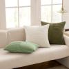 MIULEE Christmas White Corduroy Pillow Covers Pack of 2 Boho Decorative Spliced Throw Pillow Covers Soft Couch Pillowcases Cross Patchwork Textured Cushion Covers for Living Room Bed Sofa 18×18 inch(Sage Green)