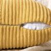 MIULEE Christmas White Corduroy Pillow Covers Pack of 2 Boho Decorative Spliced Throw Pillow Covers Soft Couch Pillowcases Cross Patchwork Textured Cushion Covers for Living Room Bed Sofa 18×18 inch(Golden Mustard)