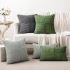 MIULEE Christmas White Corduroy Pillow Covers Pack of 2 Boho Decorative Spliced Throw Pillow Covers Soft Couch Pillowcases Cross Patchwork Textured Cushion Covers for Living Room Bed Sofa 18×18 inch(Moss Green)