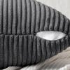 MIULEE Christmas White Corduroy Pillow Covers Pack of 2 Boho Decorative Spliced Throw Pillow Covers Soft Couch Pillowcases Cross Patchwork Textured Cushion Covers for Living Room Bed Sofa 18×18 inch(Grey)