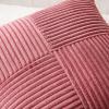 MIULEE Christmas White Corduroy Pillow Covers Pack of 2 Boho Decorative Spliced Throw Pillow Covers Soft Couch Pillowcases Cross Patchwork Textured Cushion Covers for Living Room Bed Sofa 18×18 inch(Cranberry Red)