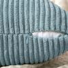 MIULEE Christmas White Corduroy Pillow Covers Pack of 2 Boho Decorative Spliced Throw Pillow Covers Soft Couch Pillowcases Cross Patchwork Textured Cushion Covers for Living Room Bed Sofa 18×18 inch(Dusty Blue)