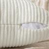 MIULEE Christmas White Corduroy Pillow Covers Pack of 2 Boho Decorative Spliced Throw Pillow Covers Soft Couch Pillowcases Cross Patchwork Textured Cushion Covers for Living Room Bed Sofa 18×18 inch(White)