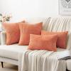 MIULEE Christmas White Corduroy Pillow Covers Pack of 2 Boho Decorative Spliced Throw Pillow Covers Soft Couch Pillowcases Cross Patchwork Textured Cushion Covers for Living Room Bed Sofa 18×18 inch(Coral Red)