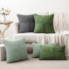 MIULEE Christmas White Corduroy Pillow Covers Pack of 2 Boho Decorative Spliced Throw Pillow Covers Soft Couch Pillowcases Cross Patchwork Textured Cushion Covers for Living Room Bed Sofa 18×18 inch(Greyish Green)