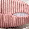 MIULEE Christmas White Corduroy Pillow Covers Pack of 2 Boho Decorative Spliced Throw Pillow Covers Soft Couch Pillowcases Cross Patchwork Textured Cushion Covers for Living Room Bed Sofa 18×18 inch(Blush Pink)