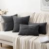 MIULEE Christmas White Corduroy Pillow Covers Pack of 2 Boho Decorative Spliced Throw Pillow Covers Soft Couch Pillowcases Cross Patchwork Textured Cushion Covers for Living Room Bed Sofa 18×18 inch(Grey)