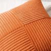 MIULEE Christmas White Corduroy Pillow Covers Pack of 2 Boho Decorative Spliced Throw Pillow Covers Soft Couch Pillowcases Cross Patchwork Textured Cushion Covers for Living Room Bed Sofa 18×18 inch(Orange)