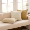 MIULEE Christmas White Corduroy Pillow Covers Pack of 2 Boho Decorative Spliced Throw Pillow Covers Soft Couch Pillowcases Cross Patchwork Textured Cushion Covers for Living Room Bed Sofa 18×18 inch(Khaki)