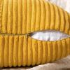 MIULEE Christmas White Corduroy Pillow Covers Pack of 2 Boho Decorative Spliced Throw Pillow Covers Soft Couch Pillowcases Cross Patchwork Textured Cushion Covers for Living Room Bed Sofa 18×18 inch(Mustard Yellow)