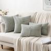 MIULEE Christmas White Corduroy Pillow Covers Pack of 2 Boho Decorative Spliced Throw Pillow Covers Soft Couch Pillowcases Cross Patchwork Textured Cushion Covers for Living Room Bed Sofa 18×18 inch(Silver Grey)