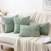 MIULEE Christmas White Corduroy Pillow Covers Pack of 2 Boho Decorative Spliced Throw Pillow Covers Soft Couch Pillowcases Cross Patchwork Textured Cushion Covers for Living Room Bed Sofa 18×18 inch(Greyish Green)