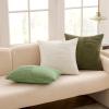 MIULEE Christmas White Corduroy Pillow Covers Pack of 2 Boho Decorative Spliced Throw Pillow Covers Soft Couch Pillowcases Cross Patchwork Textured Cushion Covers for Living Room Bed Sofa 18×18 inch(White)