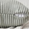 MIULEE Christmas White Corduroy Pillow Covers Pack of 2 Boho Decorative Spliced Throw Pillow Covers Soft Couch Pillowcases Cross Patchwork Textured Cushion Covers for Living Room Bed Sofa 18×18 inch(Silver Grey)