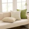 MIULEE Christmas White Corduroy Pillow Covers Pack of 2 Boho Decorative Spliced Throw Pillow Covers Soft Couch Pillowcases Cross Patchwork Textured Cushion Covers for Living Room Bed Sofa 18×18 inch(Green)