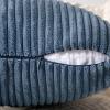 MIULEE Christmas White Corduroy Pillow Covers Pack of 2 Boho Decorative Spliced Throw Pillow Covers Soft Couch Pillowcases Cross Patchwork Textured Cushion Covers for Living Room Bed Sofa 18×18 inch(Blue)