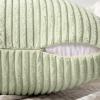 MIULEE Christmas White Corduroy Pillow Covers Pack of 2 Boho Decorative Spliced Throw Pillow Covers Soft Couch Pillowcases Cross Patchwork Textured Cushion Covers for Living Room Bed Sofa 18×18 inch(Light Green)