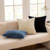 MIULEE Christmas White Corduroy Pillow Covers Pack of 2 Boho Decorative Spliced Throw Pillow Covers Soft Couch Pillowcases Cross Patchwork Textured Cushion Covers for Living Room Bed Sofa 18×18 inch(Blue)