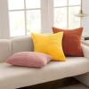 MIULEE Christmas White Corduroy Pillow Covers Pack of 2 Boho Decorative Spliced Throw Pillow Covers Soft Couch Pillowcases Cross Patchwork Textured Cushion Covers for Living Room Bed Sofa 18×18 inch(Golden Yellow)