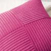 MIULEE Christmas White Corduroy Pillow Covers Pack of 2 Boho Decorative Spliced Throw Pillow Covers Soft Couch Pillowcases Cross Patchwork Textured Cushion Covers for Living Room Bed Sofa 18×18 inch(Hot Pink)