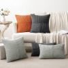 MIULEE Christmas White Corduroy Pillow Covers Pack of 2 Boho Decorative Spliced Throw Pillow Covers Soft Couch Pillowcases Cross Patchwork Textured Cushion Covers for Living Room Bed Sofa 18×18 inch(Orange)