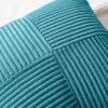 MIULEE Christmas White Corduroy Pillow Covers Pack of 2 Boho Decorative Spliced Throw Pillow Covers Soft Couch Pillowcases Cross Patchwork Textured Cushion Covers for Living Room Bed Sofa 18×18 inch(Teal)