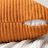 MIULEE Christmas White Corduroy Pillow Covers Pack of 2 Boho Decorative Spliced Throw Pillow Covers Soft Couch Pillowcases Cross Patchwork Textured Cushion Covers for Living Room Bed Sofa 18×18 inch(Burnt Orange)