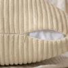 MIULEE Christmas White Corduroy Pillow Covers Pack of 2 Boho Decorative Spliced Throw Pillow Covers Soft Couch Pillowcases Cross Patchwork Textured Cushion Covers for Living Room Bed Sofa 18×18 inch(Cream)