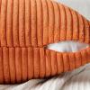 MIULEE Christmas White Corduroy Pillow Covers Pack of 2 Boho Decorative Spliced Throw Pillow Covers Soft Couch Pillowcases Cross Patchwork Textured Cushion Covers for Living Room Bed Sofa 18×18 inch(Orange)