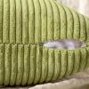 MIULEE Christmas White Corduroy Pillow Covers Pack of 2 Boho Decorative Spliced Throw Pillow Covers Soft Couch Pillowcases Cross Patchwork Textured Cushion Covers for Living Room Bed Sofa 18×18 inch(Green)