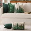 MIULEE Christmas White Corduroy Pillow Covers Pack of 2 Boho Decorative Spliced Throw Pillow Covers Soft Couch Pillowcases Cross Patchwork Textured Cushion Covers for Living Room Bed Sofa 18×18 inch(Army Green)
