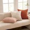 MIULEE Christmas White Corduroy Pillow Covers Pack of 2 Boho Decorative Spliced Throw Pillow Covers Soft Couch Pillowcases Cross Patchwork Textured Cushion Covers for Living Room Bed Sofa 18×18 inch(Rust)